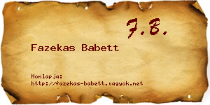 Fazekas Babett névjegykártya