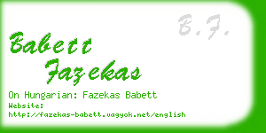 babett fazekas business card